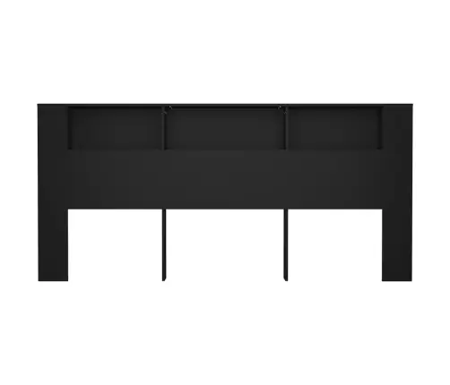 Gultas Galvgalis Ar Plauktu, Melns, 220X18,5X104,5 Cm Vidaxl