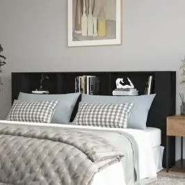 Voodipeatsi Kapp, Must, 220 X 18,5 X 104,5 Cm