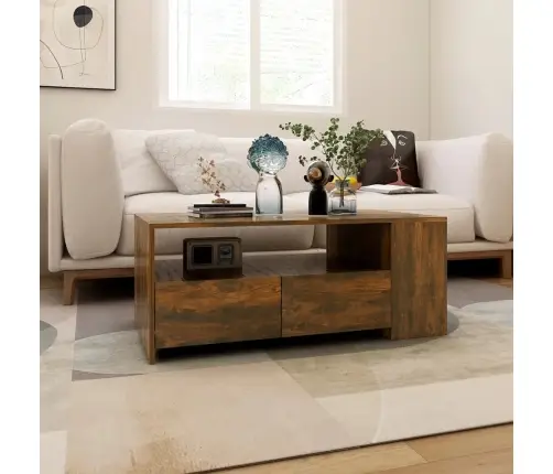 Kafijas Galdiņš, Ozola Krāsa, 102X55X42 Cm, Inženierijas Koks Vidaxl