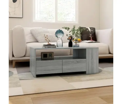 Kafijas Galdiņš, Pelēka Ozola, 102X55X42 Cm, Inženierijas Koks Vidaxl