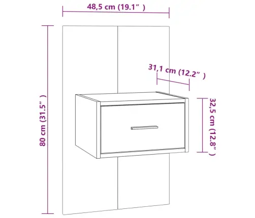 Sienas Naktsskapītis, Pelēcīga Ozolkoka Krāsa Vidaxl