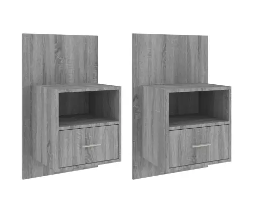Sienas Naktsskapīši, 2 Gab., Pelēcīga Ozolkoka Krāsa Vidaxl