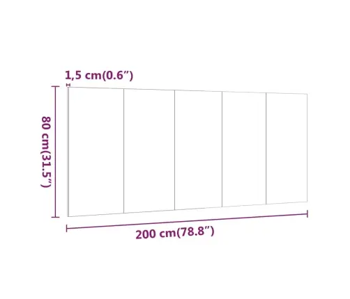 Gultas Galvgalis, Brūna Ozola, 200X1,5X80 Cm, Inženierijas Koks Vidaxl