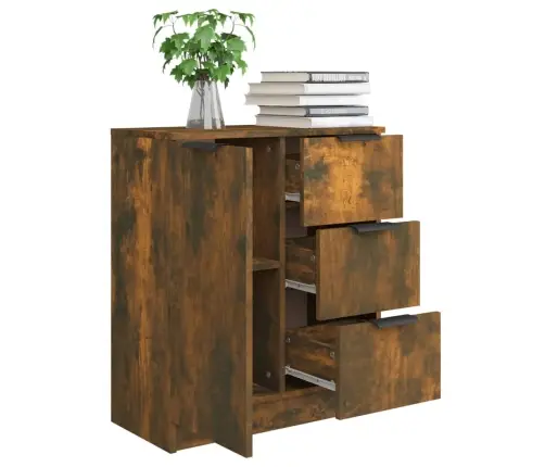 Šoninė Spintelė, Dūminio Ąžuolo, 60X30X70cm Apdirbta Mediena