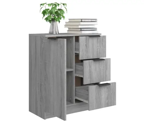 Šoninė Spintelė, Pilka Ąžuolo, 60X30X70cm Apdirbta Mediena