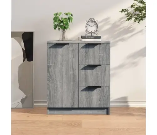 Šoninė Spintelė, Pilka Ąžuolo, 60X30X70cm Apdirbta Mediena