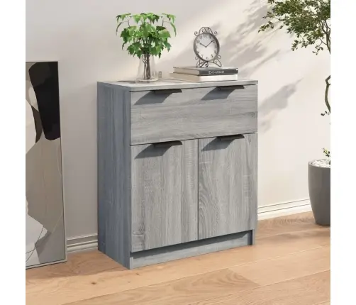 Kumode, Pelēka Ozolkoka Krāsa, 60X30X70 Cm, Inženierijas Koks Vidaxl