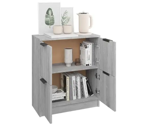 Šoninė Spintelė, Pilka Ąžuolo, 60X30X70cm Apdirbta Mediena