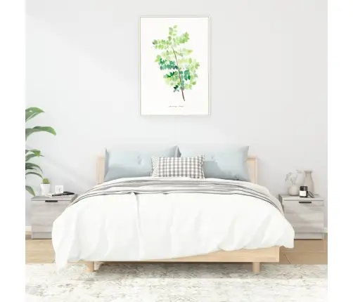 Naktinės Spintelės, 2Vnt., Pilkos Ąžuolo Spalvos, 40X39X40Cm