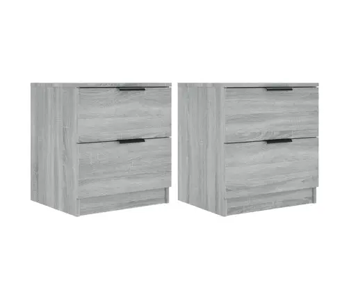 Naktinės Spintelės, 2Vnt., Pilkos Ąžuolo, Apdirbta Mediena