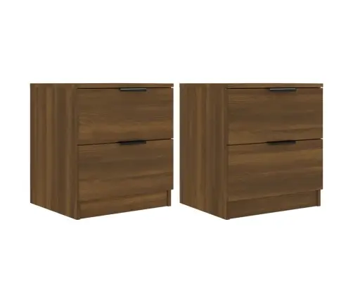 Naktsskapīši, 2 Gab., Brūna Ozola, Inženierijas Koks Vidaxl