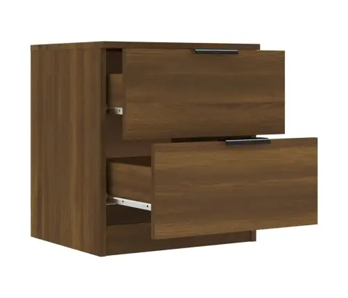 Naktsskapīši, 2 Gab., Brūna Ozola, Inženierijas Koks Vidaxl