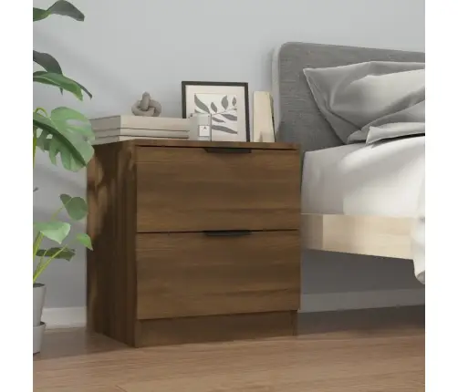 Naktsskapīši, 2 Gab., Brūna Ozola, Inženierijas Koks Vidaxl