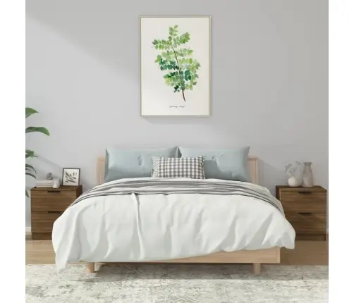 Naktsskapīši, 2 Gab., Brūna Ozola, Inženierijas Koks Vidaxl