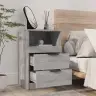 Naktsskapītis, Pelēka Ozolkoka Krāsa, Inženierijas Koks Vidaxl