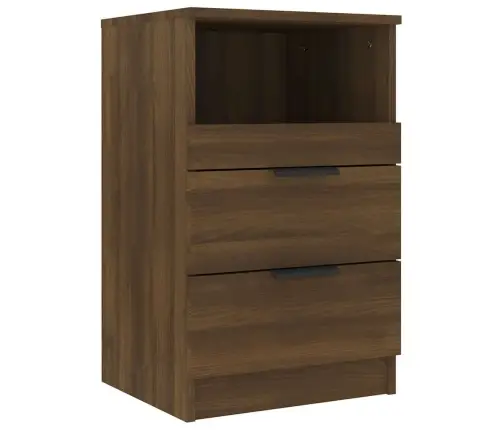 Naktinės Spintelės, 2Vnt., Rudos Ąžuolo, Apdirbta Mediena