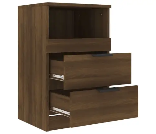 Naktinės Spintelės, 2Vnt., Rudos Ąžuolo, Apdirbta Mediena