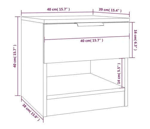Naktsskapītis, Ozolkoka Krāsa, Inženierijas Koks Vidaxl Naktsskapītis, Ozolkoka Krāsa, Inženierijas Koks Vidaxl
