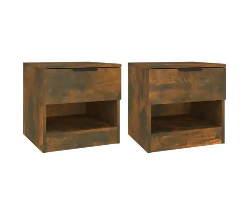 Naktinės Spintelės, 2Vnt., Dūminio Ąžuolo, Apdirbta Mediena