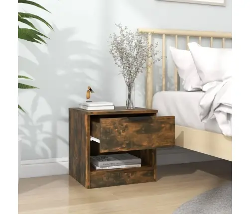 Naktinės Spintelės, 2Vnt., Dūminio Ąžuolo, Apdirbta Mediena