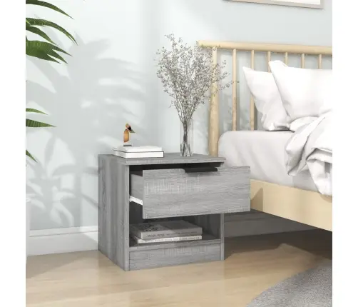 Naktsskapīši, 2 Gab., Pelēka Ozolkoka Krāsa, Inženierijas Koks Vidaxl