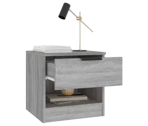 Naktsskapīši, 2 Gab., Pelēka Ozolkoka Krāsa, Inženierijas Koks Vidaxl