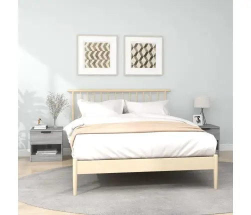 Naktsskapīši, 2 Gab., Pelēka Ozolkoka Krāsa, Inženierijas Koks Vidaxl