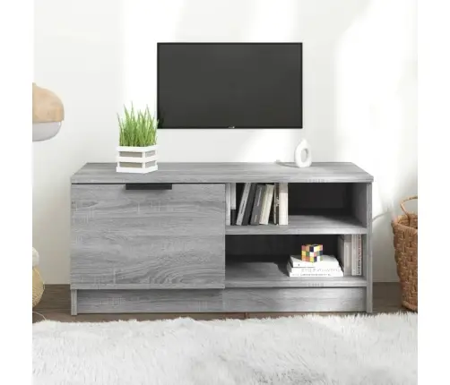 Tv Skapītis, Pelēka Ozolkoka, 80X35X36,5 Cm, Inženierijas Koks Vidaxl