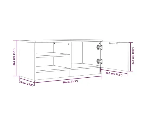 Telerikapid 2 Tk, Hall Sonoma Tamm, 80X35X36,5 cm Tehispuit