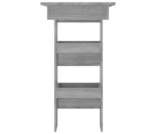 Sienas Bāra Galds, Pelēcīgs, 102X45X103,5 Cm, Inženierijas Koks Vidaxl