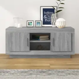 Tv Skapītis, Pelēks, 102X35X45 Cm, Inženierijas Koks Vidaxl