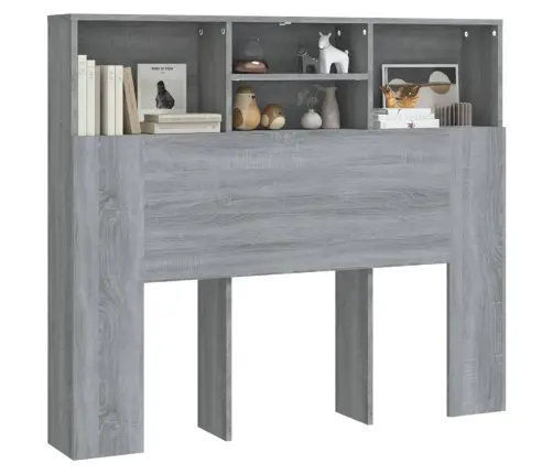 Gultas Galvgalis Ar Plauktu, Pelēcīga Ozolkoka, 120X19X103,5 Cm Vidaxl Gultas Galvgalis Ar Plauktu, Pelēcīga Ozolkoka, 120X19X103,5 Cm Vidaxl