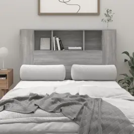 Gultas Galvgalis Ar Plauktu, Pelēcīga Ozola, 120X18,5X102,5 Cm Vidaxl
