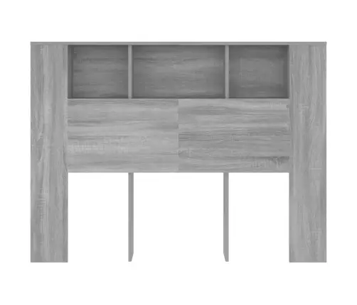 Gultas Galvgalis Ar Plauktu, Pelēcīga Ozola, 140X18,5X104,5 Cm Vidaxl