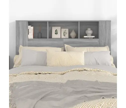 Gultas Galvgalis Ar Plauktu, Pelēcīga Ozola, 140X18,5X104,5 Cm Vidaxl