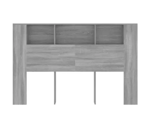 Gultas Galvgalis Ar Plauktu, Pelēcīga Ozola, 160X18,5X104,5 Cm Vidaxl