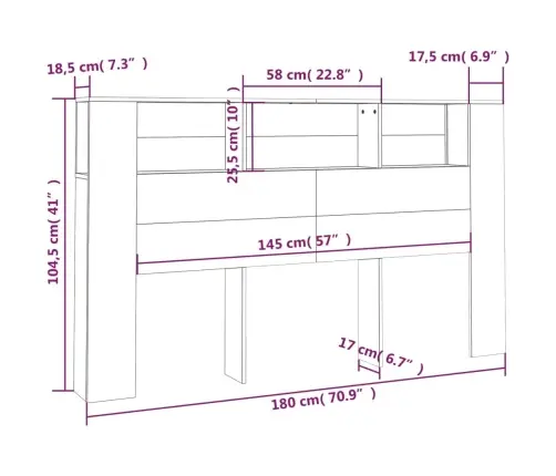 Galvūgalis-Spintelė, Rudos Ąžuolo Spalvos, 180X18,5X104,5Cm