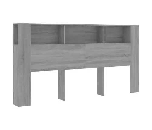 Gultas Galvgalis Ar Plauktu, Pelēcīga Ozola, 200X18,5X104,5 Cm Vidaxl