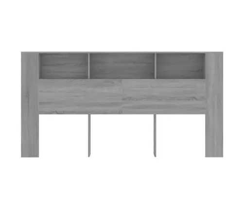 Gultas Galvgalis Ar Plauktu, Pelēcīga Ozola, 200X18,5X104,5 Cm Vidaxl