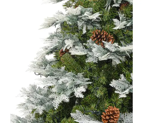 Kalėdų Eglutė Su Pušies Kankorėžiais, Žalia, 195cm Pvc Su Pe