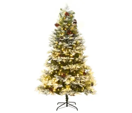 Kalėdų Eglutė Su Pušies Kankorėžiais, Žalia, 225cm Pvc Su Pe