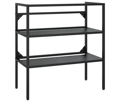 Vannasistabas Skapītis Ar Iebūvētu Izlietni, Melns Dzelzs Vidaxl