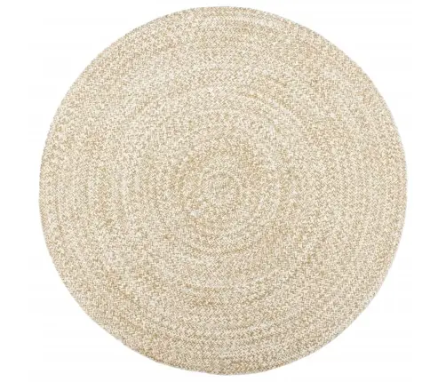 Paklājs, Džuta, Balts Ar Brūnu, 240 Cm, Roku Darbs Vidaxl