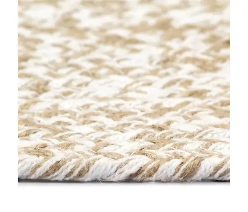 Paklājs, Džuta, Balts Ar Brūnu, 240 Cm, Roku Darbs Vidaxl