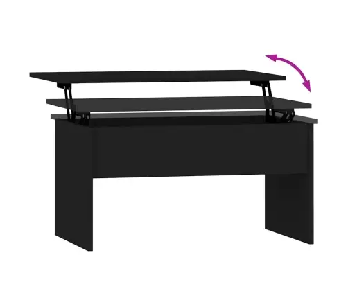 Kafijas Galdiņš, Melns, 80X50,5X41,5 Cm, Inženierijas Koks Vidaxl