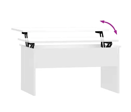 Kafijas Galdiņš, Spīdīgi Balts 80X50,5X41,5Cm Inženierijas Koks Vidaxl