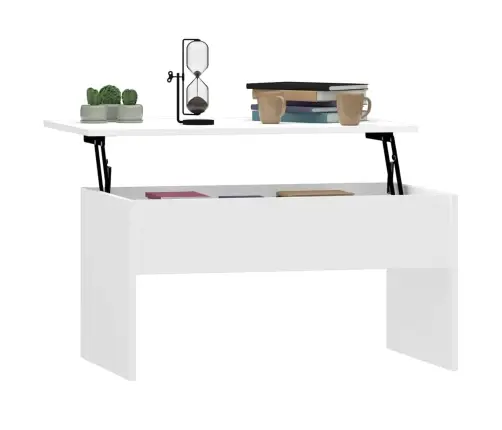 Kafijas Galdiņš, Spīdīgi Balts 80X50,5X41,5Cm Inženierijas Koks Vidaxl