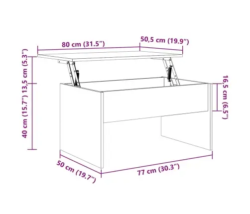 Kafijas Galdiņš, Spīdīgi Balts 80X50,5X41,5Cm Inženierijas Koks Vidaxl