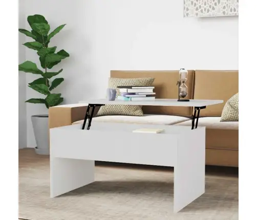 Kafijas Galdiņš, Spīdīgi Balts 80X50,5X41,5Cm Inženierijas Koks Vidaxl