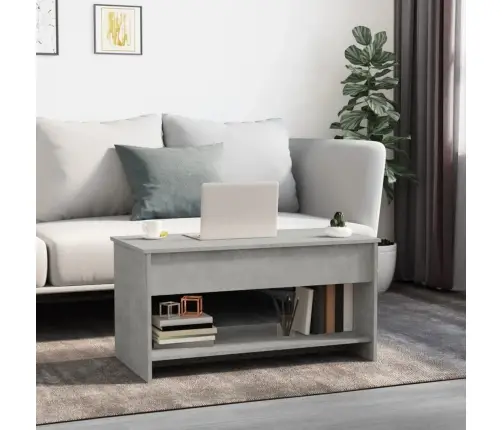 Kavos Staliukas, Betono Pilkas, 102X50X52,5cm Apdirbta Mediena